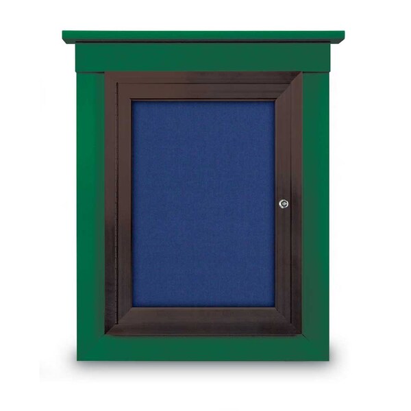 60"x48" 2-Door Enclosed Letterboard, Grey Felt/Lt Oak